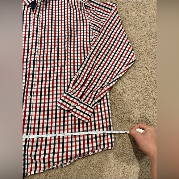 Men's GALAXY BY HARVIC checkered plaid long sleeve button down shirt - Picture 6 of 11